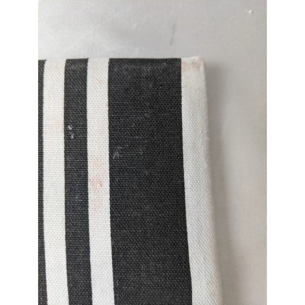 Makeup Junkie Bag Black White Stripe Pink Tassel Cosmetic Pouch Medium Clutch